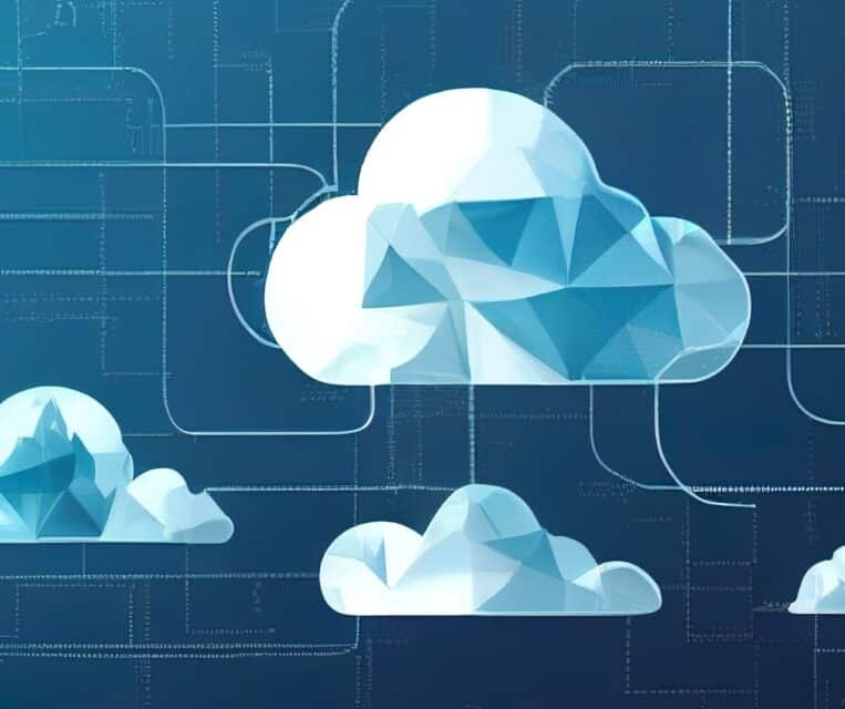Abstract illustration of cloud computing infrastructure