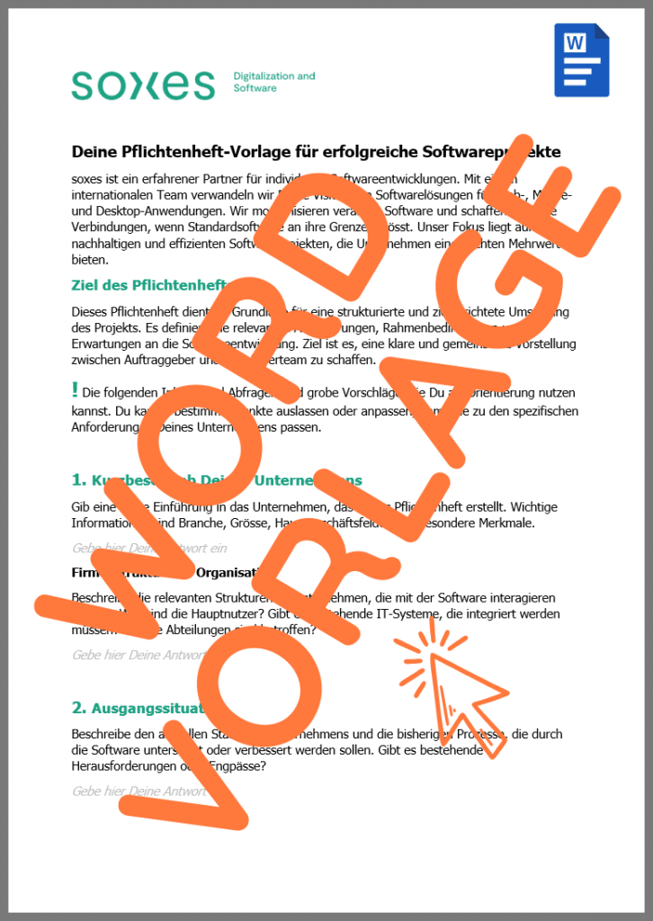 Pflichtenheft Schweiz Word-Vorlage